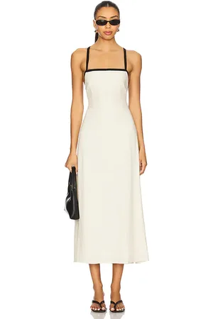 Steve Madden Vestido midi riyan en color crema talla L en - Cream. Talla L (también en M).