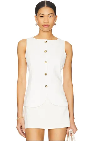 4th & Reckless La camiseta de lino chai en color talla L en - White. Talla L (también en M, S, XL, XS).