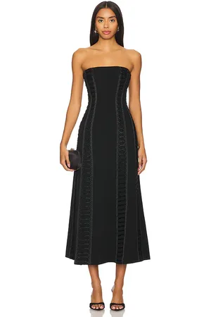 Simkhai Vestido midi bustier dennison en color talla 4 en - Black. Talla 4 (también en 6).