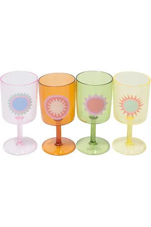 Sunnylife Juego de 4 copas de vino poolside wine glass set of 4 en color multi talla all en - Multi. Talla all.