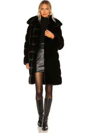 Adrienne Landau Abrigo en color negro talla M en - Black. Talla M (también en S).