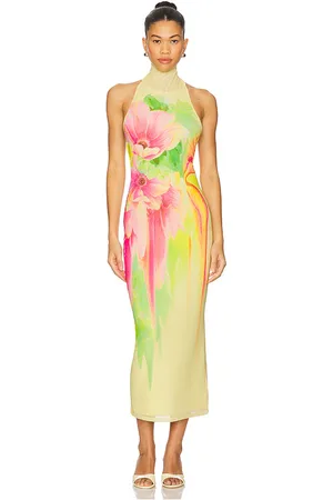 AFRM Vestido olimpia en color yellow,pink talla 2X en - Yellow,Pink. Talla 2X (también en L, M, S, XL, XS, XXL).