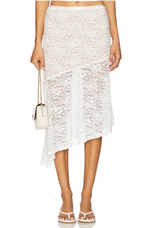Runaway The Label Falda midi ava en color talla L en - White. Talla L (también en M, S, XL, XS).
