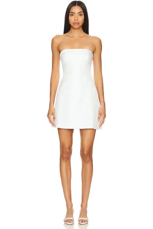 Amanda Uprichard Vestido kelsey en color talla L en - White. Talla L (también en XL).