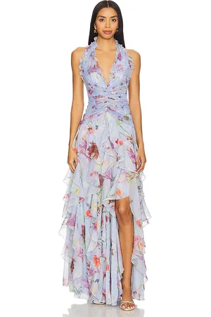 PATBO Vestido largo lily flower flutter en color talla 2 en - Blue. Talla 2 (también en 8).