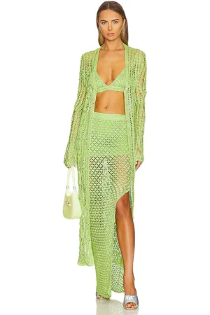 SER.O.YA Vestido tipo cárdigan de ganchillo allison en color verde talla M/L en - Green. Talla M/L (también en XS/S).