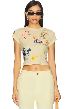 DAYDREAMER Camiseta western flash pointelle en color cream,lemon talla L en - Cream,Lemon. Talla L (también en M, S, XL, XS).