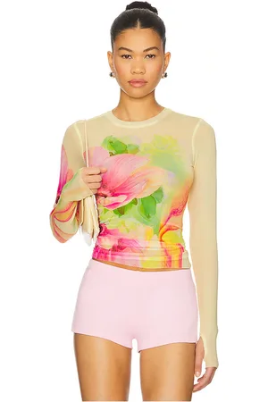 AFRM Kaylee top en color yellow,pink talla 1X en - Yellow,Pink. Talla 1X (también en 2X, 3X, L, M, S, XL, XS, XXL, XXS).