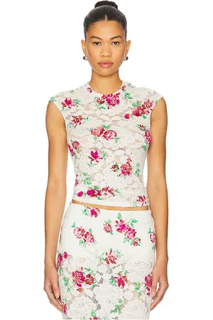AFRM Nina crochet lace top en color blanco talla 1X en - White. Talla 1X (también en 2X, 3X, L, M, S, XL, XS, XXL, XXS).