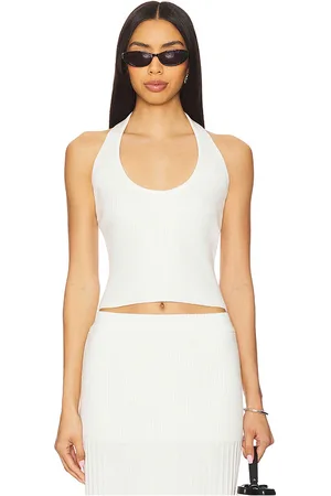 4th & Reckless Top de punto con cuello halter ivey en color ivory talla S en - Ivory. Talla S (también en ).