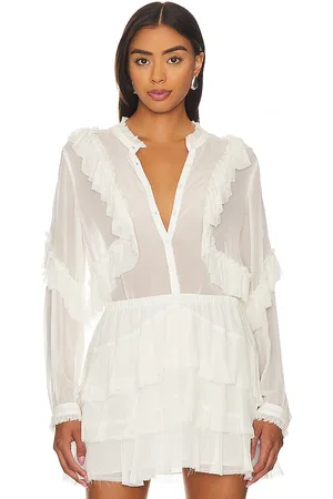 LOVESHACKFANCY Blusa jelena en color blanco talla S en - White. Talla S (también en XL).