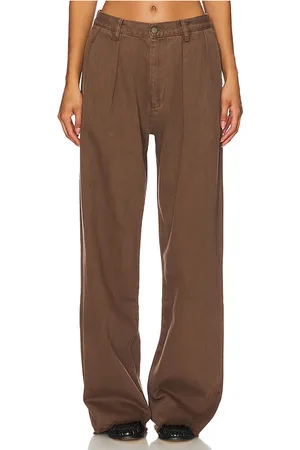 Denimist Pantalón con doble pliegue blair en color marrón talla 23 en - Brown. Talla 23 (también en 30).