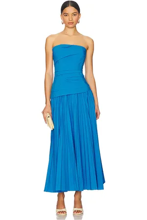 Simkhai Vestido midi con bustier y sin tirantes arie en color royal talla 0 en - Royal. Talla 0 (también en 10, 2, 4, 6, 8).