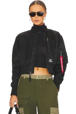 Alpha Industries Chaqueta l-2b cropped flight en color talla L en - Black. Talla L (también en S).