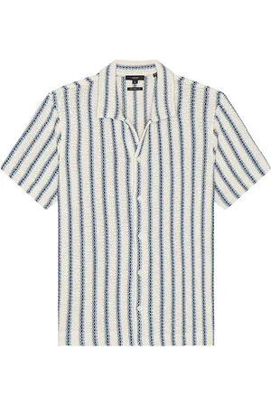 Vince Camisa botones beach stripe en color blue,cream talla L en - Blue,Cream. Talla L (también en M, S, XL/1X).