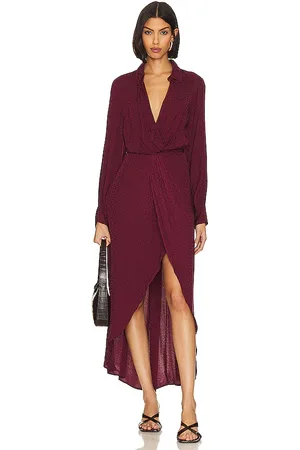 Young, Fabulous & Broke Vestido camisero siren en color burgundy talla S en - Burgundy. Talla S (también en XS).