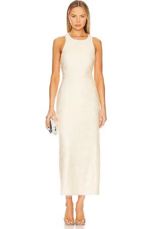 SIMON MILLER Vestido midi lash lou en color talla 6 en - Cream. Talla 6 (también en 8).
