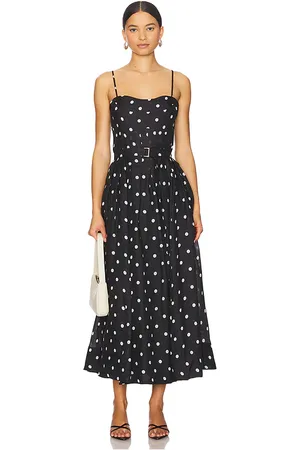 Karina Grimaldi Vestido midi diana en color negro talla L en - Black. Talla L (también en M, S, XS).