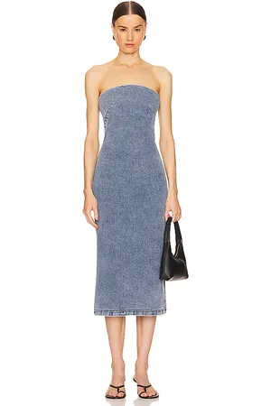 RAG&BONE Vestido midi jasmine en color denim-medium talla 2 en - Denim-Medium. Talla 2 (también en 6).