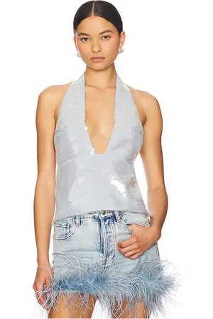 Retrofete Top con lentejuelas joy en color bebe azul talla L en - Baby Blue. Talla L (también en M, S, XL, XS, XXL).