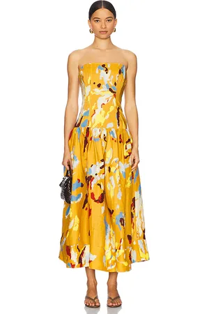 A.L.C. Vestido june en color amarillo mostaza talla 10 en - Mustard. Talla 10 (también en 2, 4, 6, 8).
