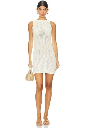 Solid Vestido lara en color crema talla M en - Cream. Talla M (también en XS).