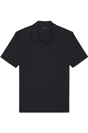 Vince Camisa con cuello johnny en color azul marino talla L en - Navy. Talla L (también en M, S, XL/1X).
