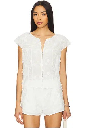 Amanda Uprichard Norina top en color talla L en - White. Talla L (también en M, S, XL, XS).