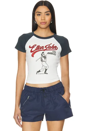 DAYDREAMER Camiseta elton john home run shrunken raglan en color blanco talla XL en - White. Talla XL (también en L).
