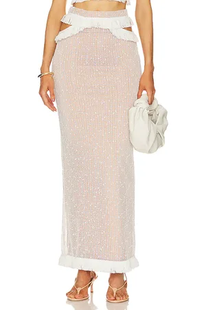 Michael Costello Falda noomi en color blanco talla XL en - White. Talla XL (también en XS).