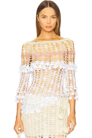 ANDREEVA Top manga larga top en color blanco talla L en - White. Talla L (también en M, S, XL, XS).