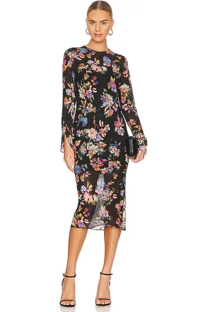 Amanda Uprichard Vestido midi collier en color negro talla S en - Black. Talla S (también en XS).