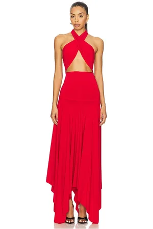 Norma Kamali Vestido a media pantorrilla convertible en color rojo talla L en - Red. Talla L (también en M, S, XL, XS).