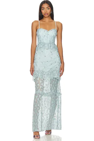 MAJORELLE Vestido largo aisling en color talla M en - Baby Blue. Talla M (también en XS).