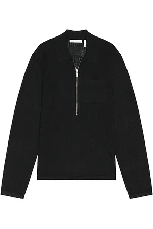 Helmut Lang Long sleeve zip polo en color talla L en - Black. Talla L (también en M, S, XL/1X).