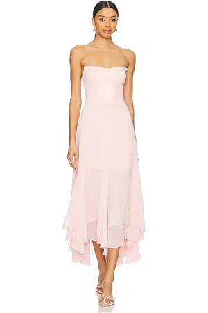 Amanda Uprichard Vestido midi dress en color rubor talla L en - Blush. Talla L (también en M).