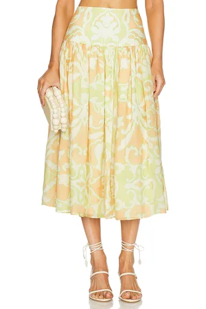ALEXIS Falda midi maeve en color amarillo talla M en - Yellow. Talla M (también en XS).