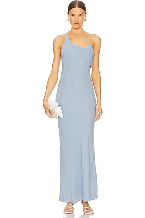 St Agni Maxivestido asymmetrical drape en color bebe azul talla L en - Baby Blue. Talla L (también en XL).