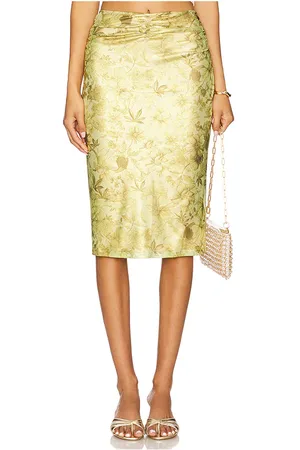 GCDS Falda midi printed lame en color talla M en - Green. Talla M (también en S, XS, XXS).
