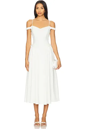 ASTR Vestido midi elvinia en color talla L en - White. Talla L (también en M, S, XL, XS).