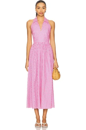 Caroline Constas Vestido midi aya en color rosado talla L en - Pink. Talla L (también en M, S, XL, XS).