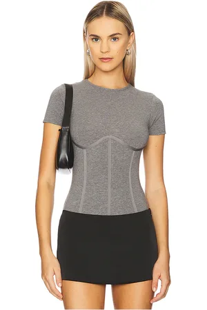 FLEUR DU MAL Organic cotton t-shirt bodysuit en color gris talla L en - Grey. Talla L (también en M, S, XS).