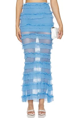 OW Falda maxi gracie en color azul talla L en - Blue. Talla L (también en M, S, XL, XS).