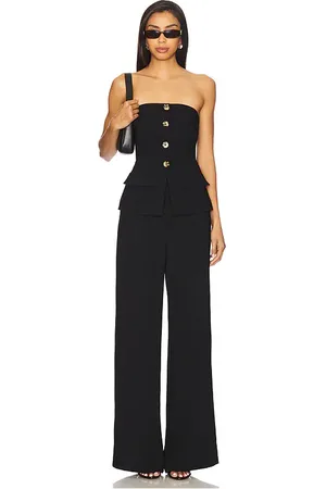 Amanda Uprichard Yadira jumpsuit en color talla L en - Black. Talla L (también en M, S, XS).