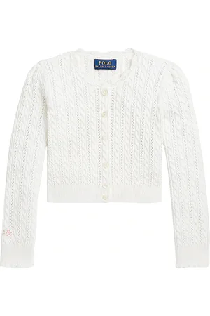 Ralph Lauren Cárdigan de punto trenzado mini pointelle en color blanco talla 2 en - White. Talla 2 (también en 3, 4, 5, 6