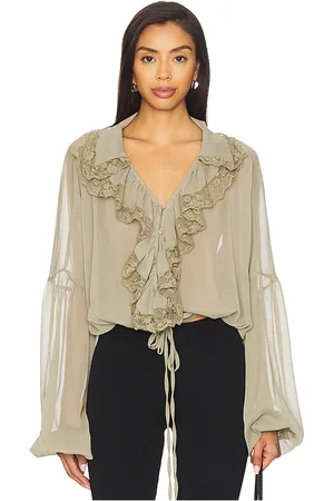 SNDYS Pearl top en color verde salvia talla L en - Sage. Talla L (también en M, S, XL, XS, XXL).