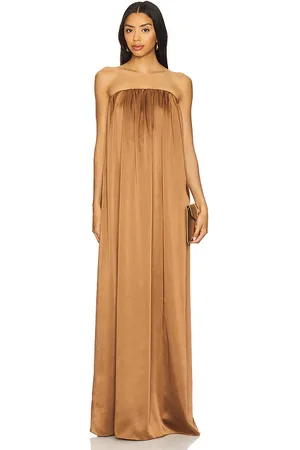 SER.O.YA Maxi vestido satén monique en color marrón talla L en - Brown. Talla L (también en M, S, XL, XS, XXS).