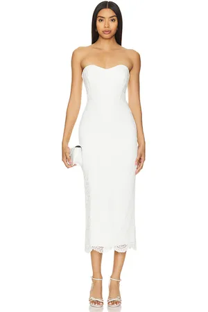 Bardot Vestido midi kayleigh en color talla 12 en - White. Talla 12 (también en 2).