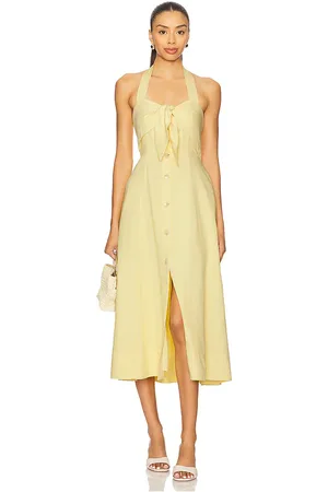 ASTR Vestido midi katherine en color limon talla L en - Lemon. Talla L (también en M, S, XL, XS).