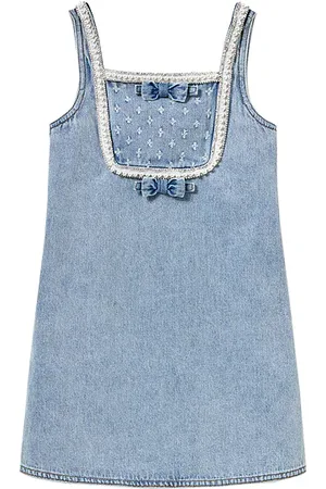 Self-Portrait Vestido denim en color azul talla 3/4T en - Blue. Talla 3/4T (también en 5/6T).